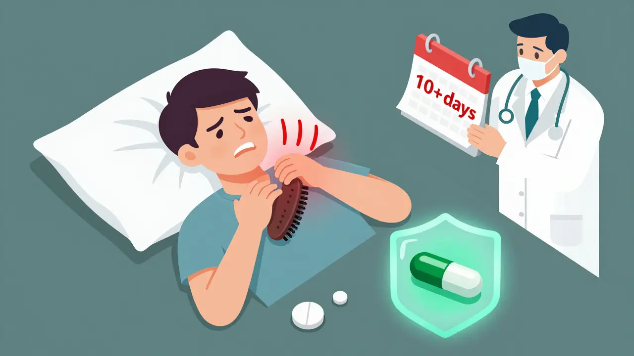 A person with migraine allodynia surrounded by pain waves, with a triptan pill unused and a new alternative medication glowing nearby.