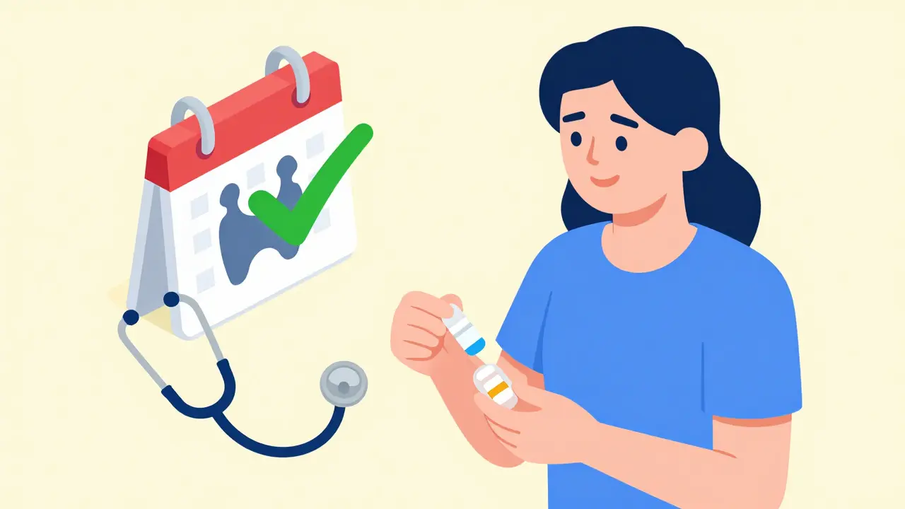 Thyroid patient with stable levels after successful appeal.