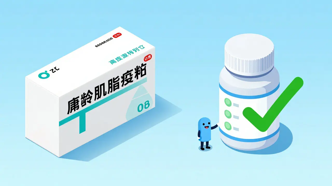 Comparison between expensive brand name and affordable generic medicine bottles